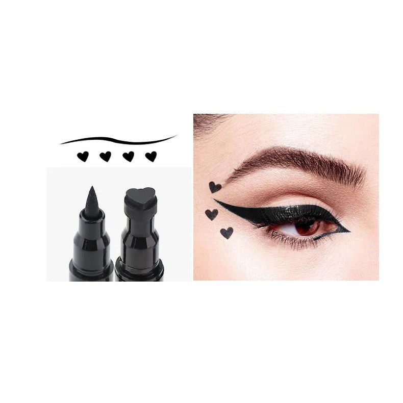 Tus Lichid pentru Ochi, Flippy, 2 Capete, Eyeliner si Stampila Inima, Pentru Ochi si Corp, 50 g, Rezistent la Apa, 12.7 x 3 cm, Negru-9