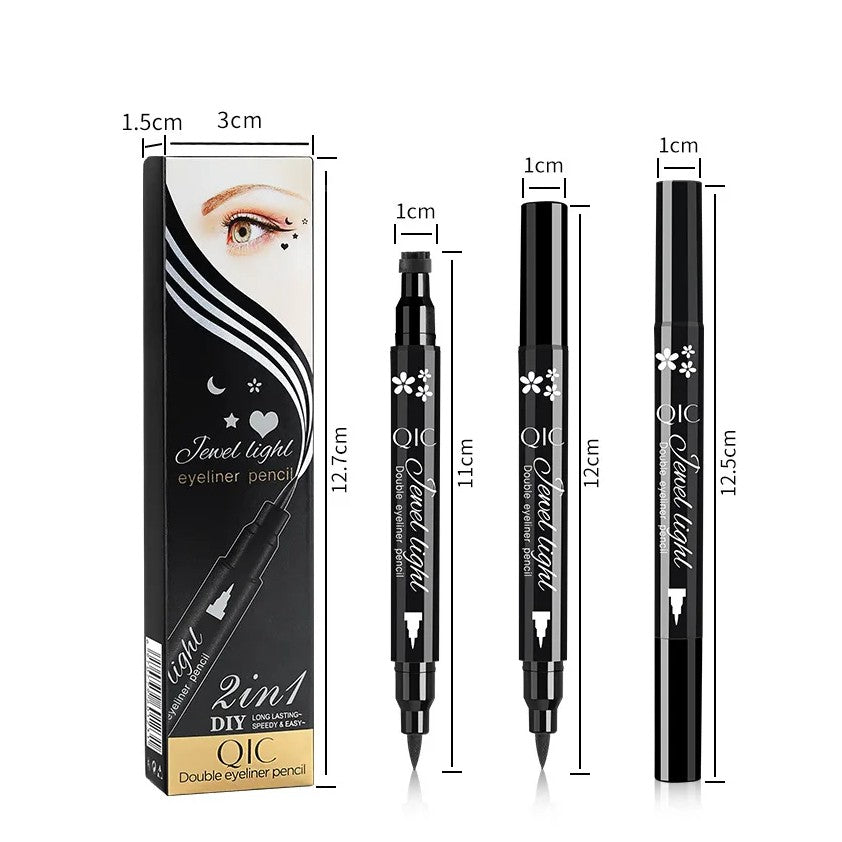 Tus Lichid pentru Ochi, Flippy, 2 Capete, Eyeliner si Stampila Inima, Pentru Ochi si Corp, 50 g, Rezistent la Apa, 12.7 x 3 cm, Negru-10