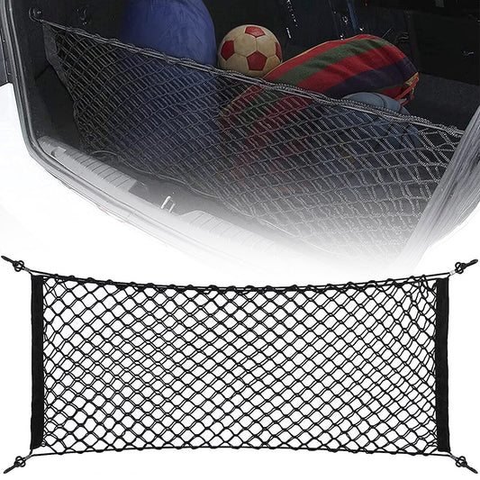Plasa de bagaje elastica cu buzunar si suporti de montaj, dimensiune 100 x 40 cm-1