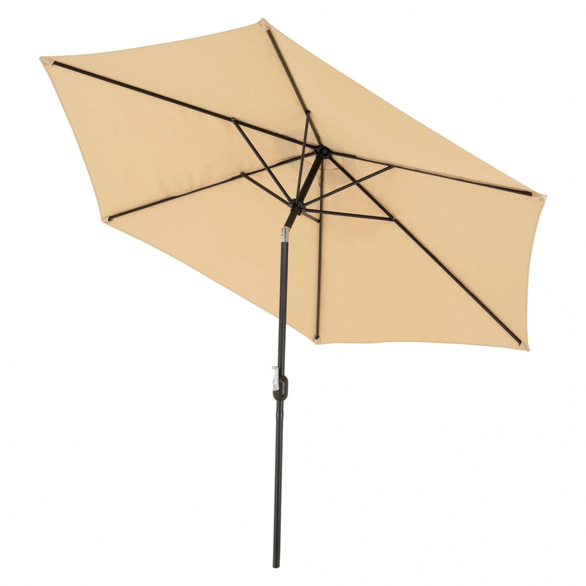 Umbrela rotunda de soare Flippy pentru terasa, diametru 2.70 m, inclinare, manivela, crem-1