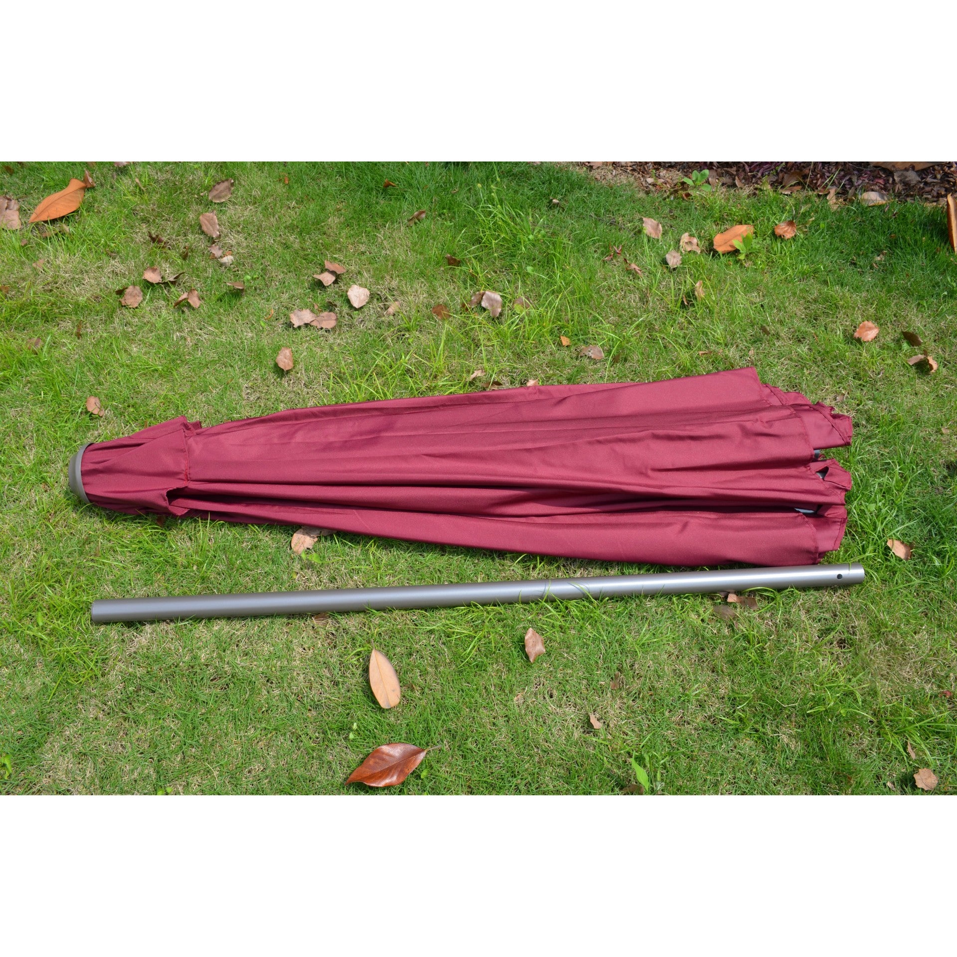 Umbrela rotunda de soare Flippy pentru terasa, diametru 2.70 m, manivela, rosu-4