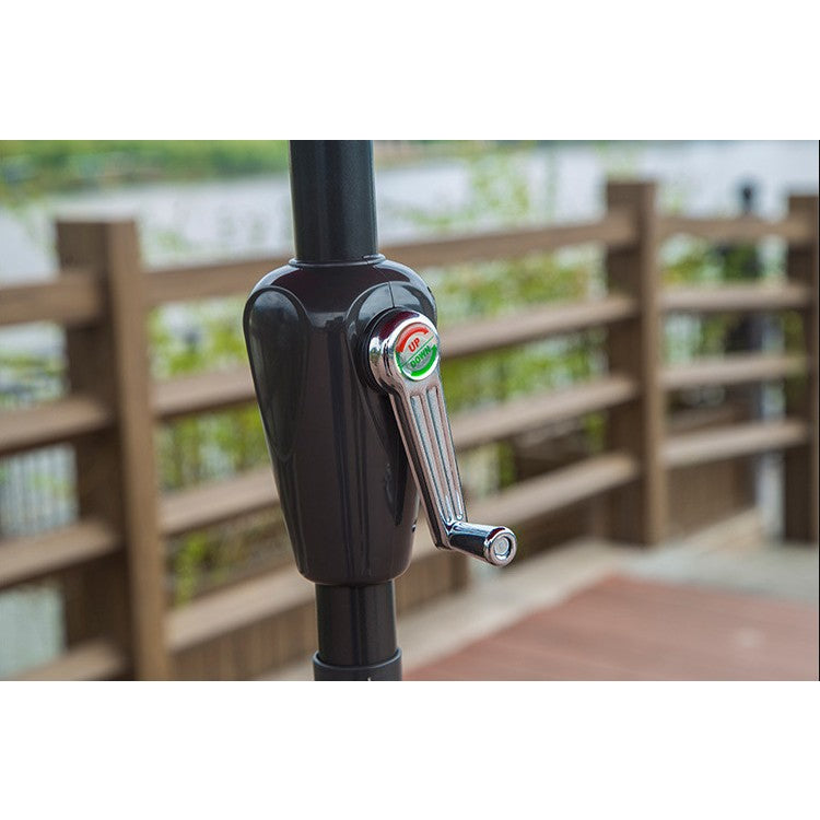 Umbrela rotunda de soare Flippy pentru terasa, diametru 2.70 m, manivela, rosu-5