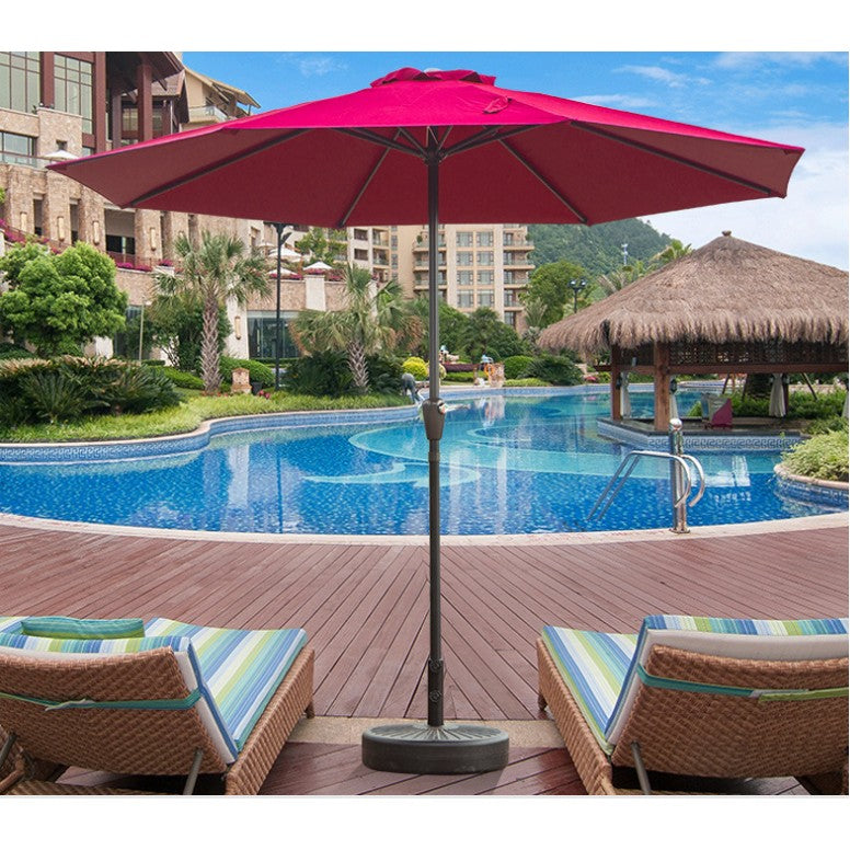 Umbrela rotunda de soare Flippy pentru terasa, diametru 2.70 m, manivela, rosu-6