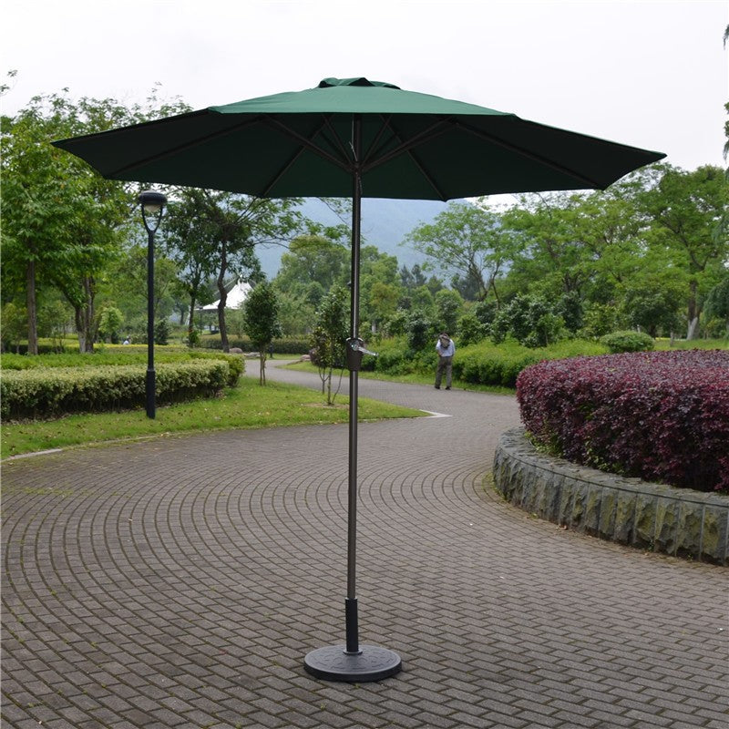 Umbrela Rotunda de Soare pentru Terasa sau Gradina, Flippy, Diametru 2.70 m, Inaltime 2.80 m, 9 Brate, Manivela, Diametru Tija 35 mm, Inclinare, Verde-2