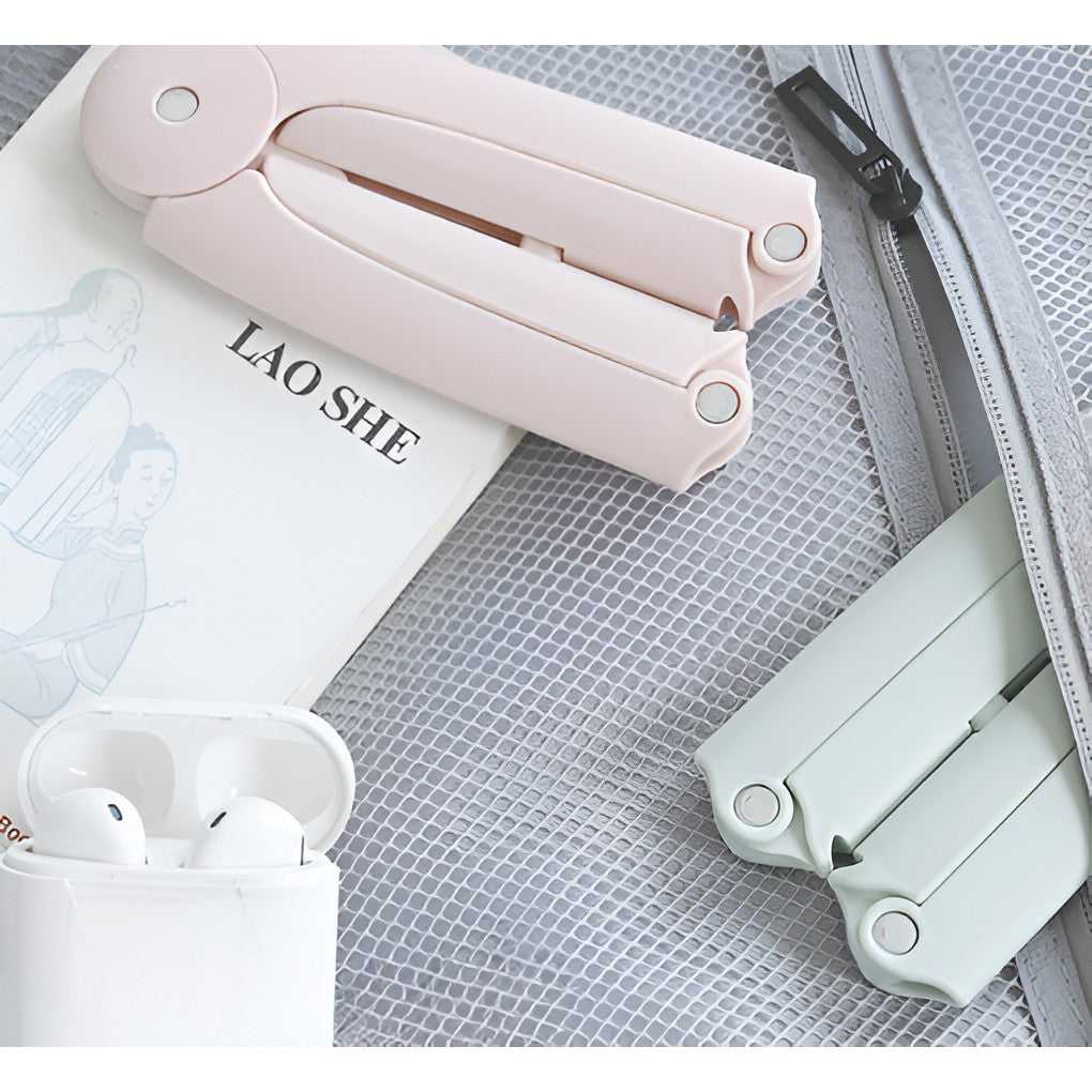 Umeras Pliabil de Calatorie, Flippy, Mini Cuier Portabil pentru Haine, Suport de Uscare, 14x7x1.4cm, Roz-2