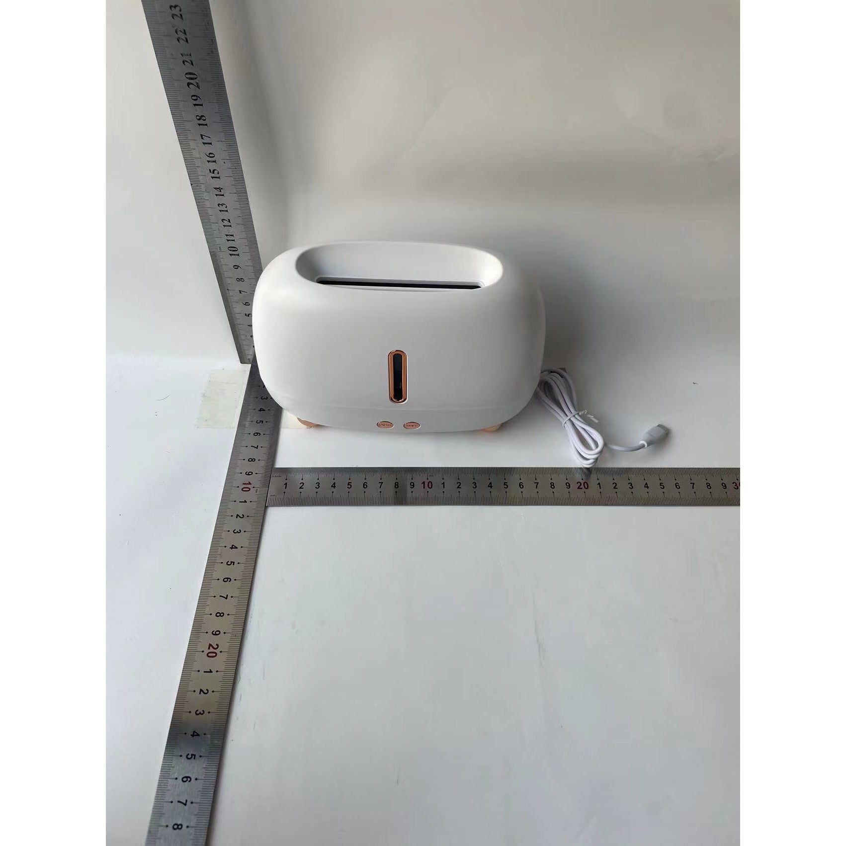 Umidificator de tip flacara, Flippy, cu aromaterapie, 7 culori, 250 ml, alb-9