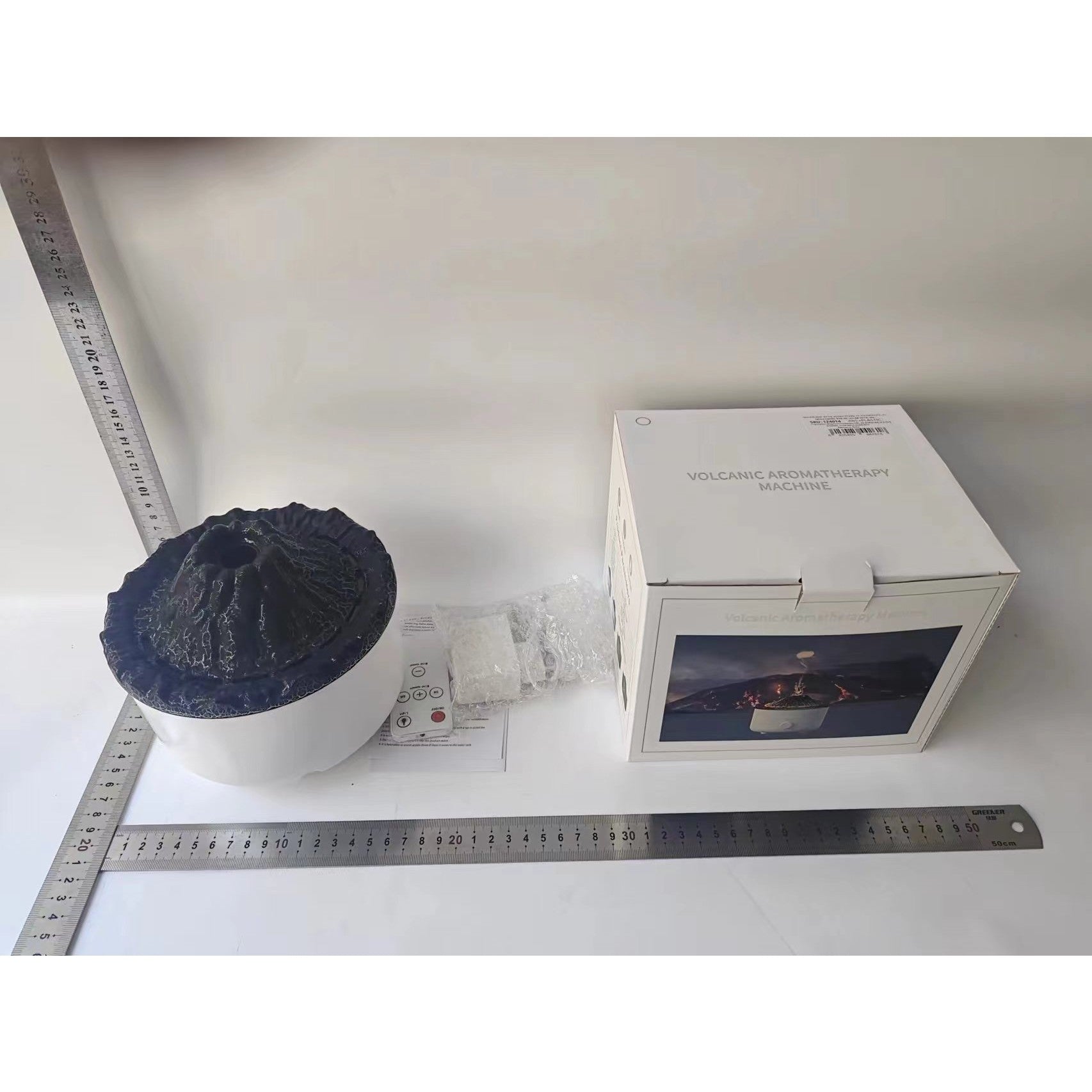 Umidificator de tip vulcan, Flippy, cu aromaterapie, cu telecomanda, 560 ml, model V21B, alb-9