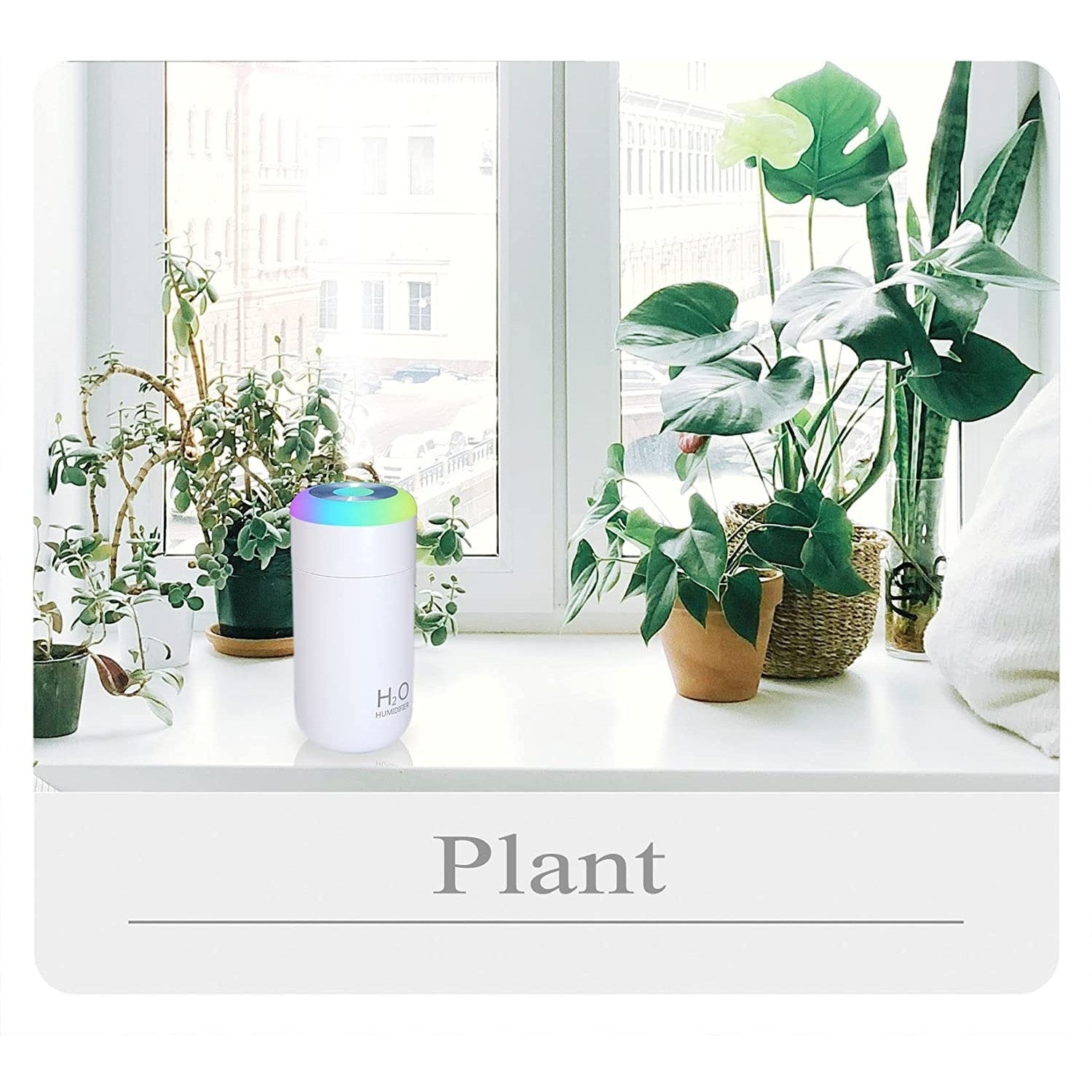 Umidificator, H2O, cu difuzor de aroma, Culori random-11