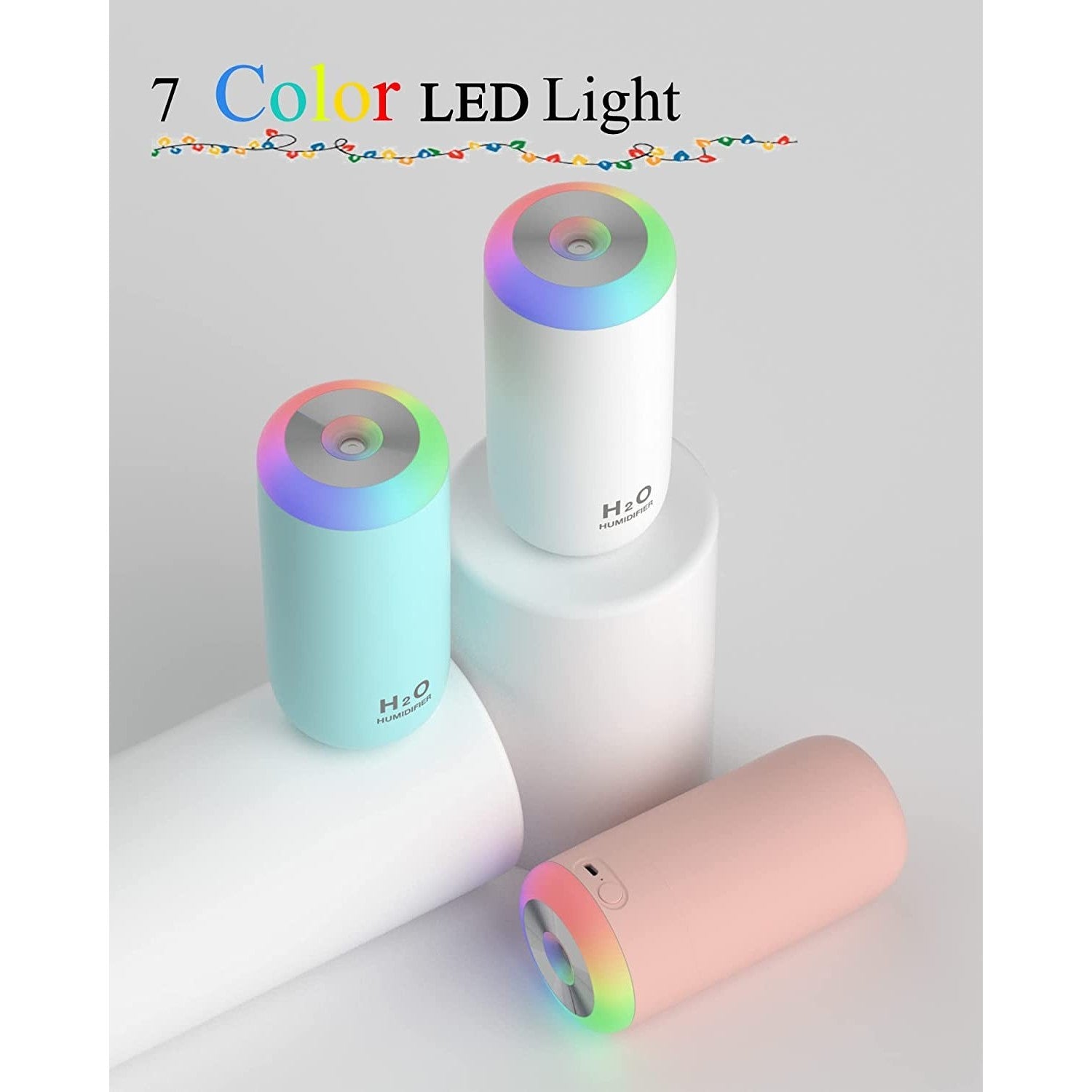 Umidificator, H2O, cu difuzor de aroma, Culori random-5