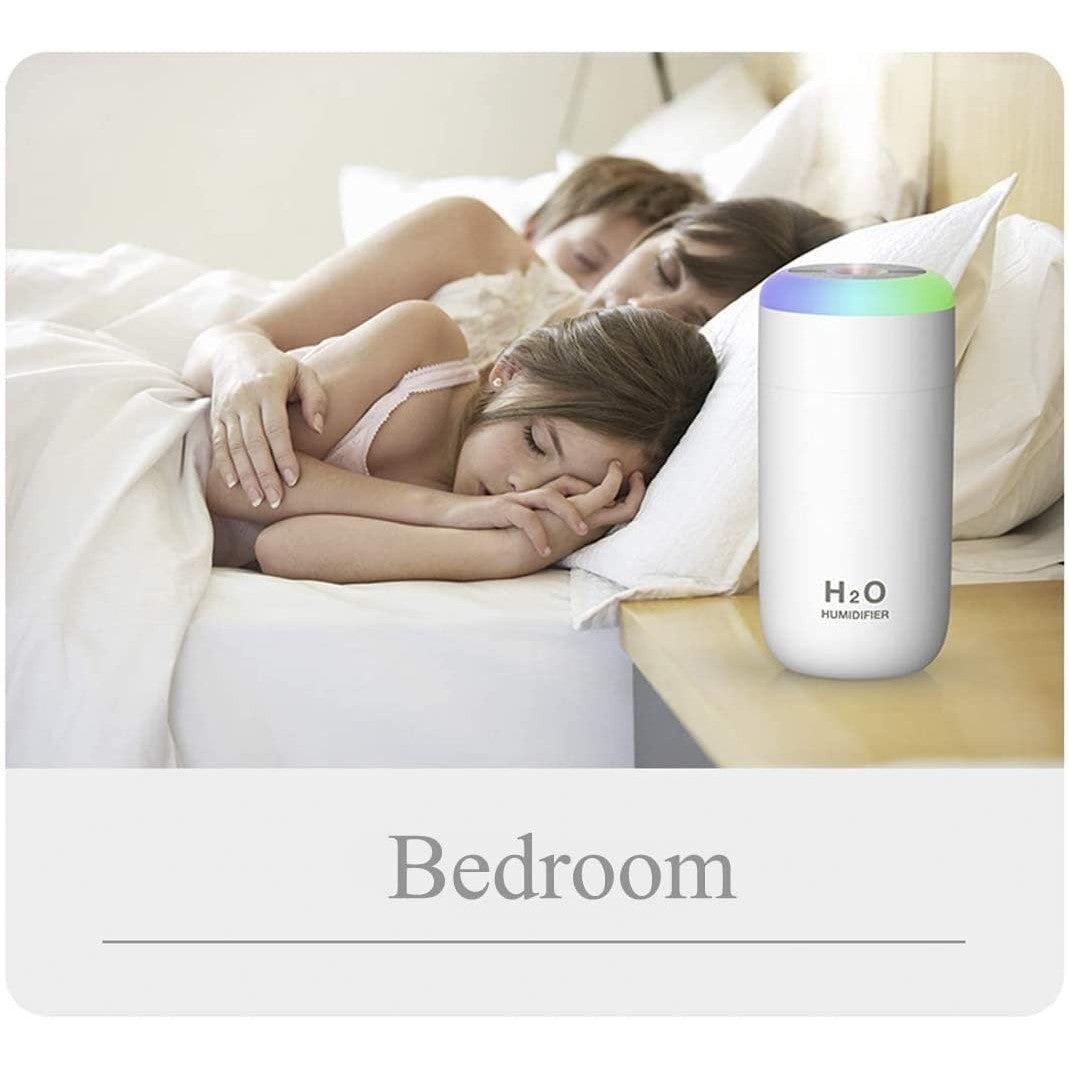 Umidificator, H2O, cu difuzor de aroma, Culori random-7