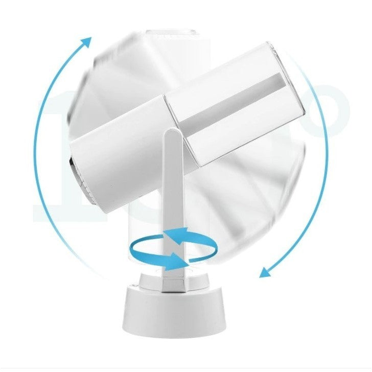 Umidificator si Purificator aer ultrasonic portabil, rezervor 200ml, cu ioni negativi, LED 7 culori, rotatie 360 grade, Alb-4