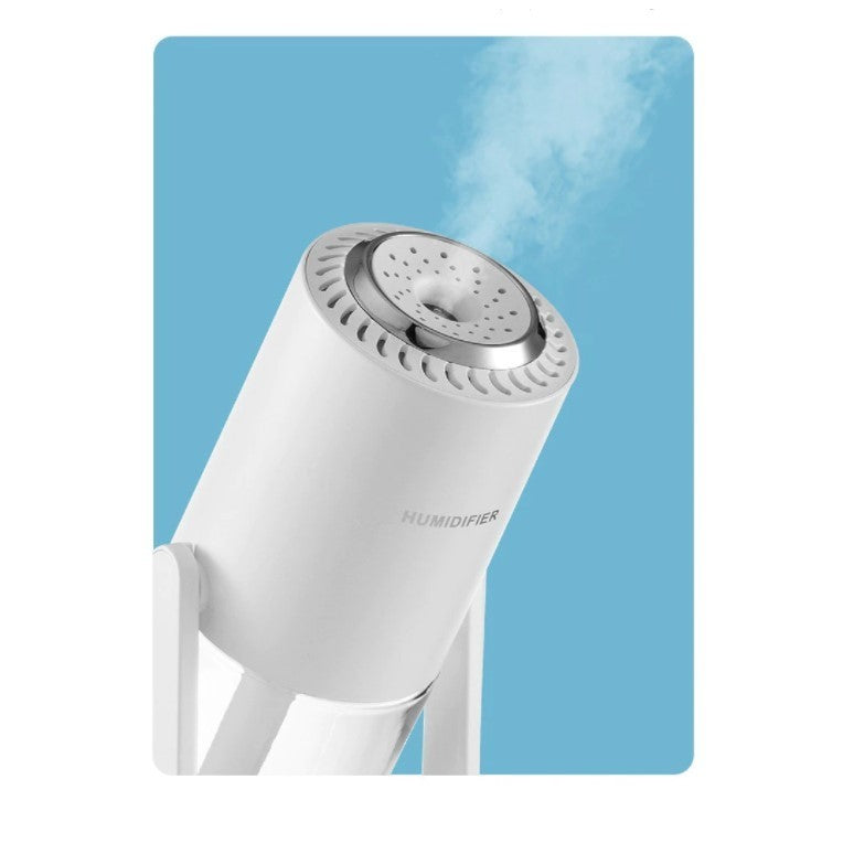 Umidificator si Purificator aer ultrasonic portabil, rezervor 200ml, cu ioni negativi, LED 7 culori, rotatie 360 grade, Alb-5