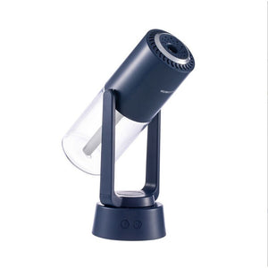Umidificator si Purificator aer ultrasonic portabil, rezervor 200ml, cu ioni negativi, LED 7 culori, rotatie 360 grade, Albastru-0