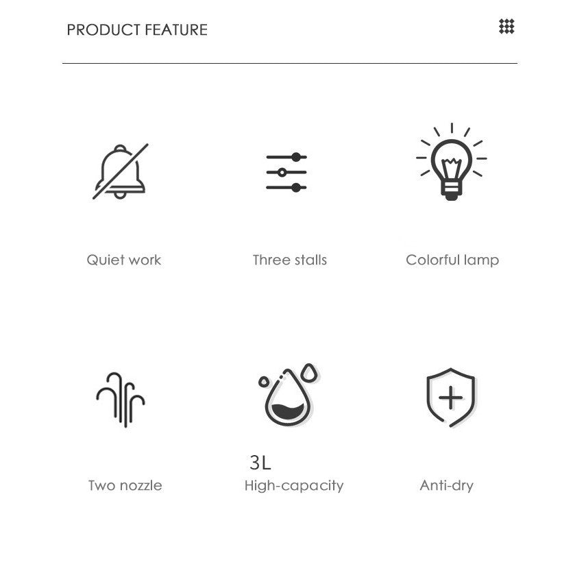 Umidificator cu duza dubla, Flippy, de capacitate mare 3L, alb-6