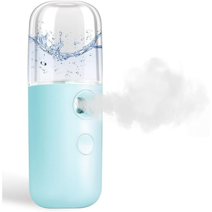 Spray de Hidratare Facială cu Tehnologie Nano, Flippy, Hidratare, Igienizare, Abur Rece, Încărcare USB, Capacitate 30 mL, 10cm, Albastru-7