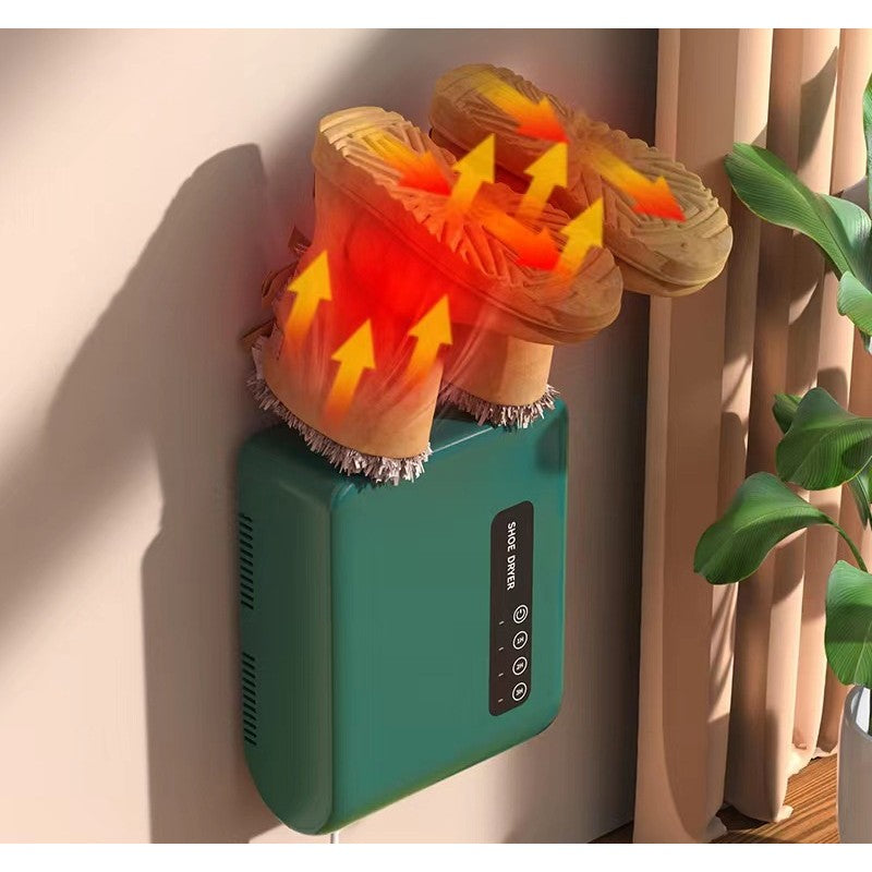 Uscator de Pantofi, Flippy, Functie de Uscare, Dezinfectie, Dezodorizare, Montaj pe Perete fara Perforare, din PVC, Silentios, Timer, Verde-1