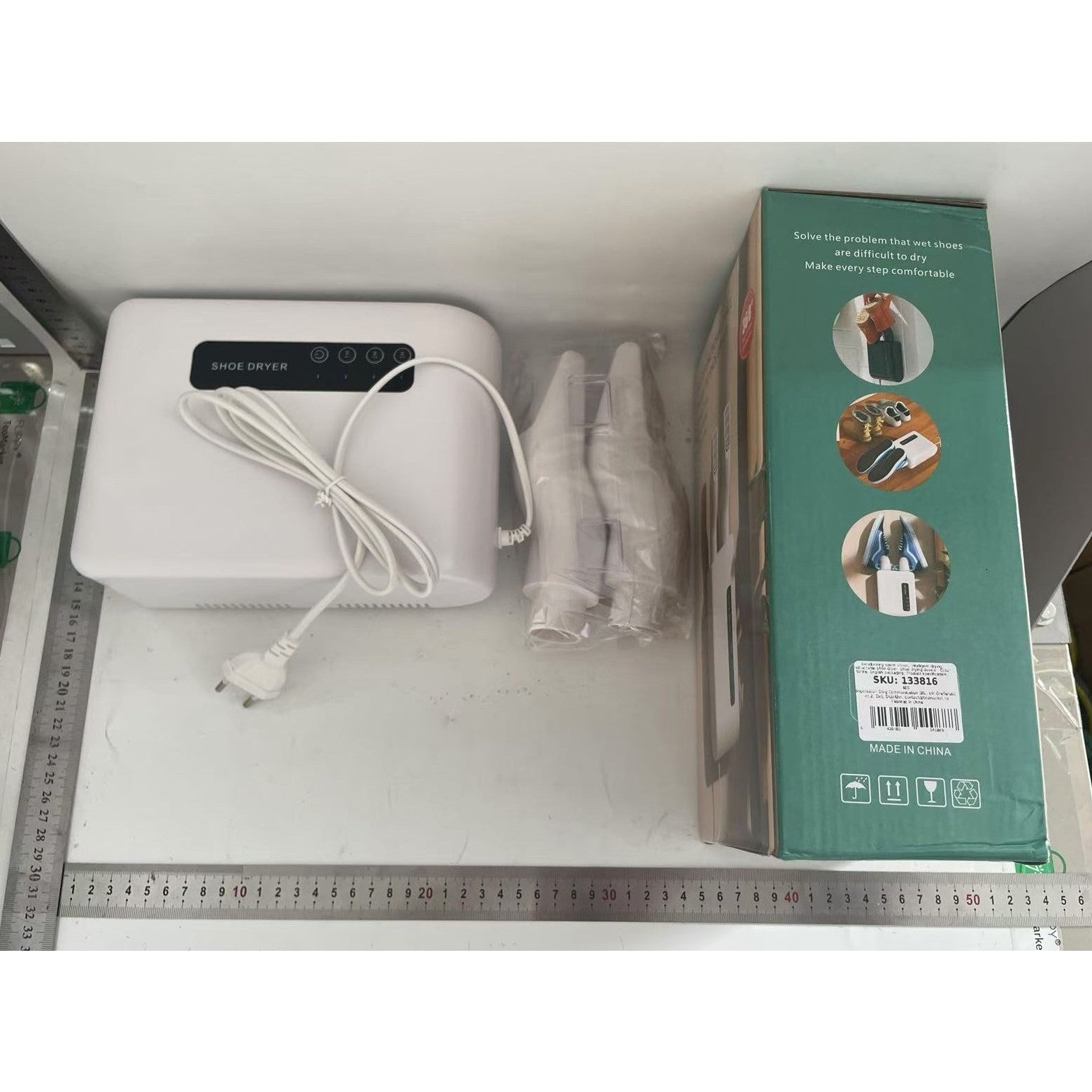 Uscator de Pantofi, Flippy, Functie de Uscare, Dezinfectie, Dezodorizare, Montaj pe Perete fara Perforare, din PVC, Silentios, Timer, Alb-3