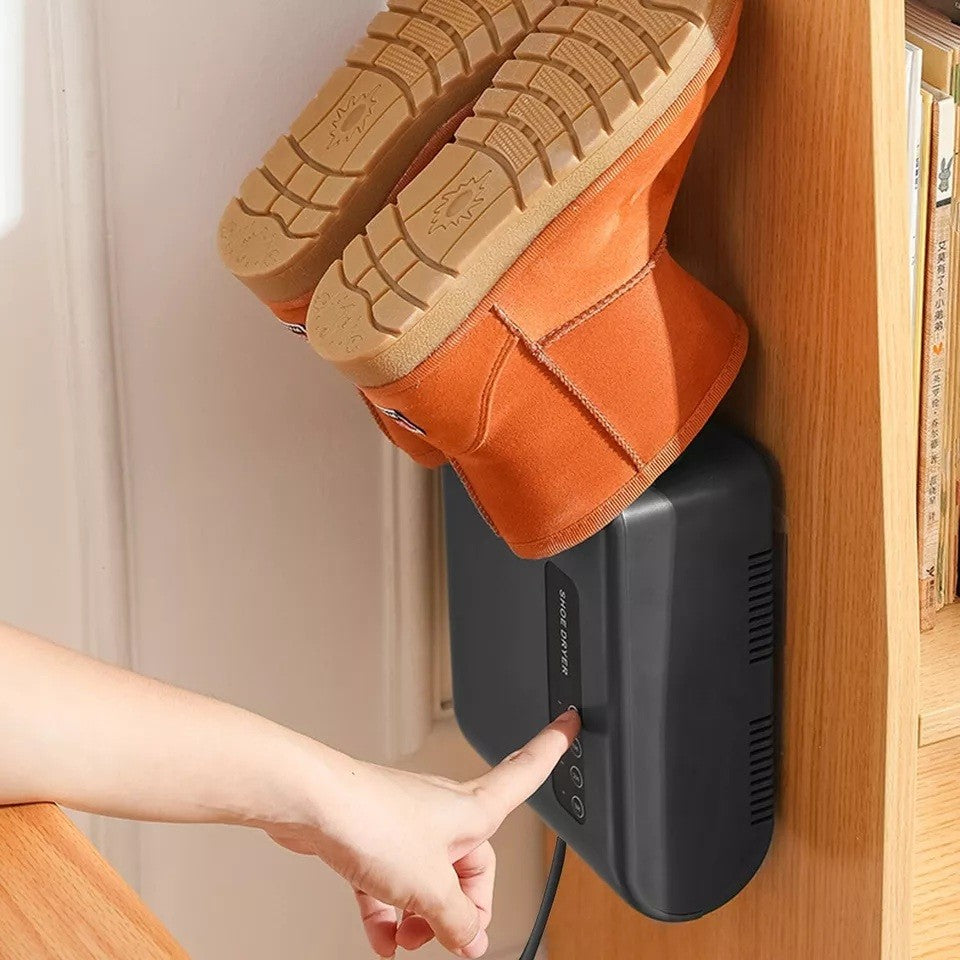 Uscator de Pantofi, Flippy, Functie de Uscare, Dezinfectie, Dezodorizare, Montaj pe Perete fara Perforare, din PVC, Silentios, Timer, Negru-1