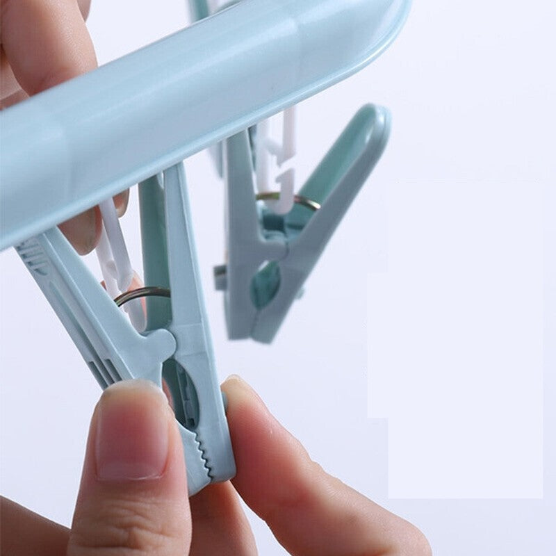 Uscator de rufe Flippy, 32 de cleme, Plastic, Pliabil, rotire 360 grade, 32x32 cm, Albastru-3