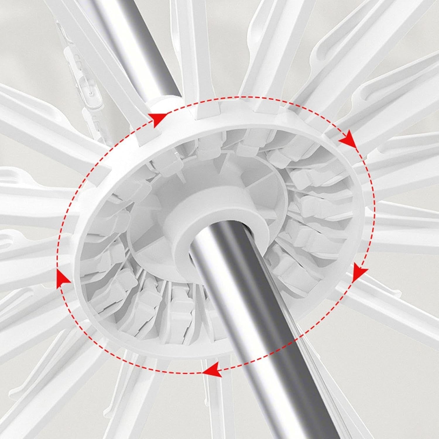 Uscator de Rufe Vertical, Flippy, 2 Niveluri, Pliabil, din ABS+PP+Otel Inoxidabil, Rotire 360 Grade, 130 x 75 cm, Alb-2