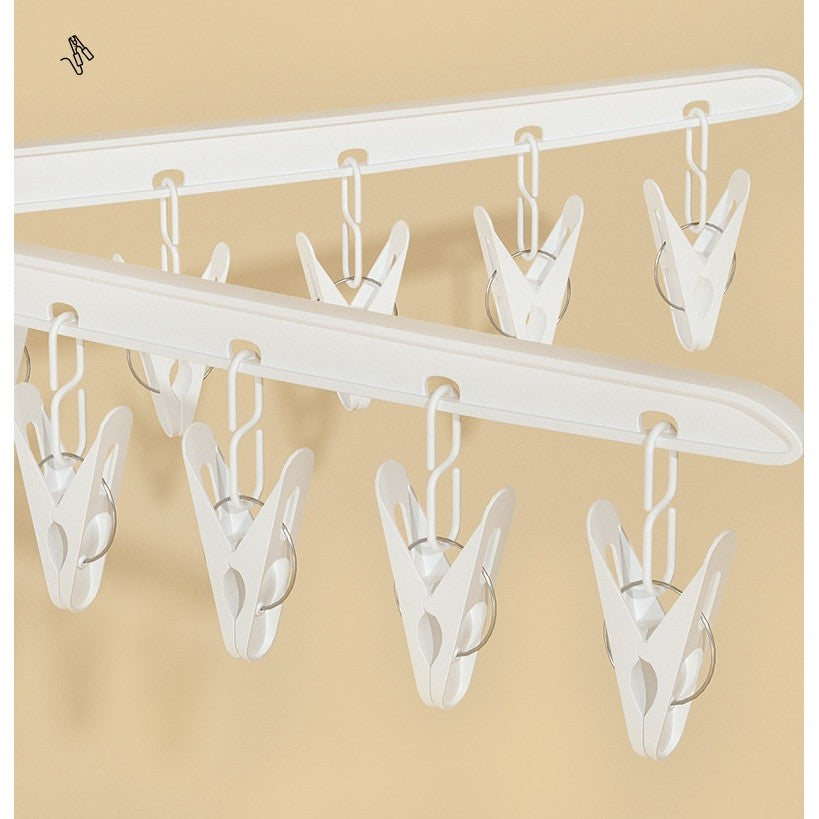 Uscator de Rufe Vertical, Flippy, 2 Niveluri, Pliabil, din ABS+PP+Otel Inoxidabil, Rotire 360 Grade, 130 x 75 cm, Alb-9