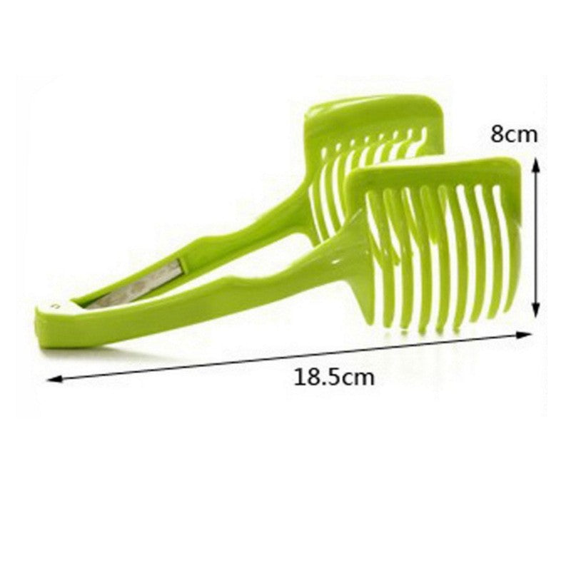 Ustenisla de bucatarie tip cleste pentru feliat fructe si legume Flippy, material ABS, 8 x 18.5 cm, verde-2