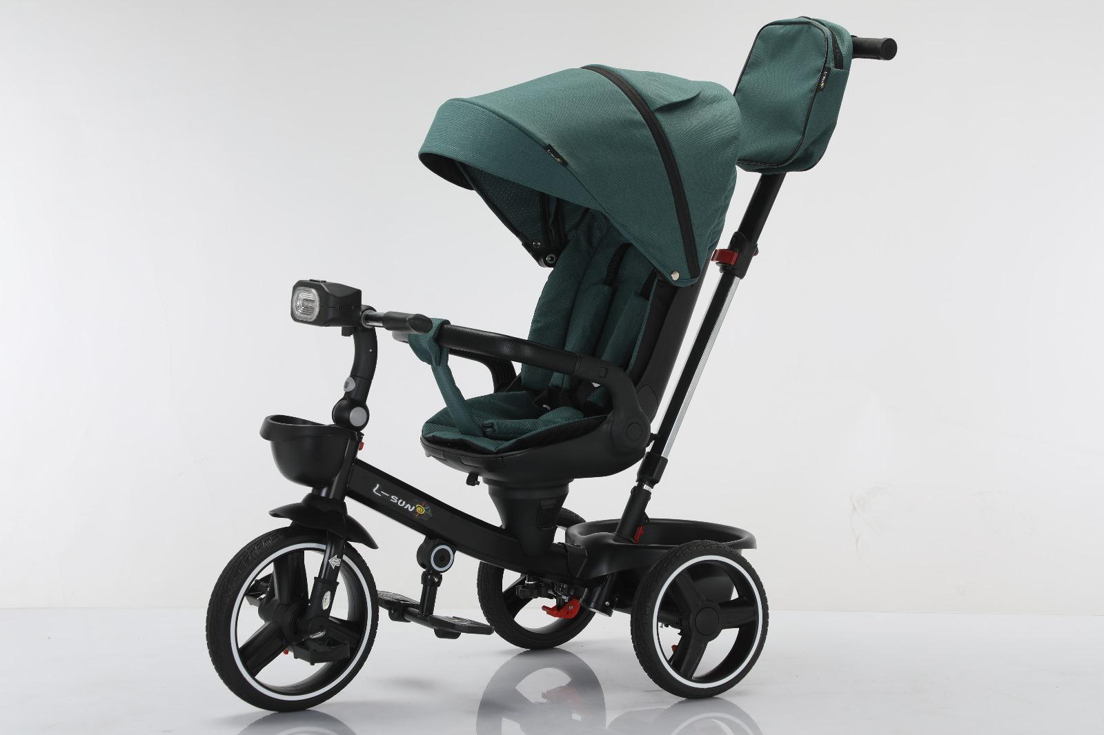 Tricicleta reversibila, evolutiva, cu pozitie de somn, roata cauciuc, cu lumini si muzica, SL06