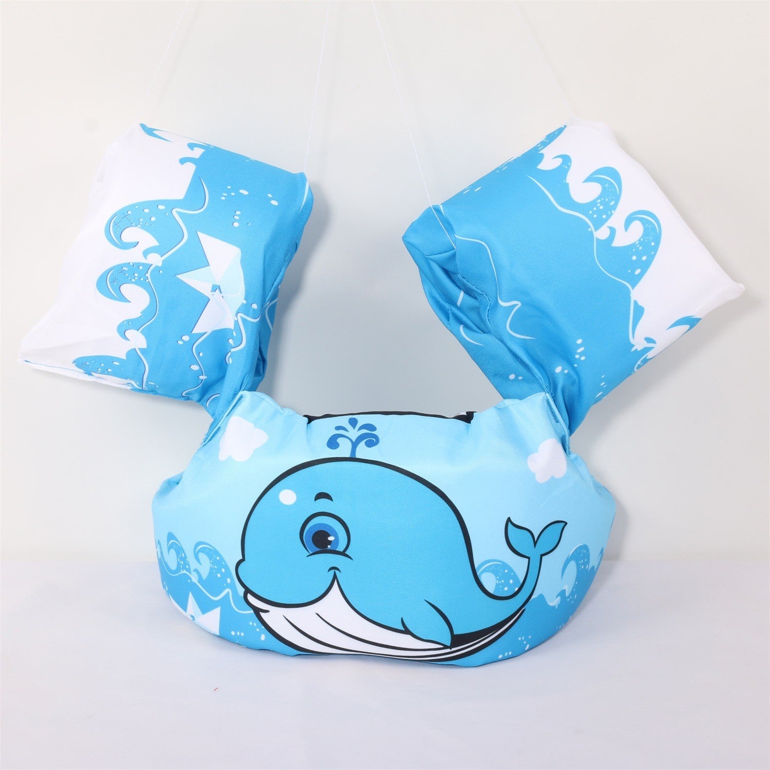 Vesta de salvare pentru copii cu aripioare de inot, Flippy, Albastru, Model balena-2