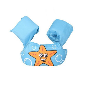 Vesta de salvare pentru copii cu aripioare de inot, Flippy, Albastru, Model stea de mare-0