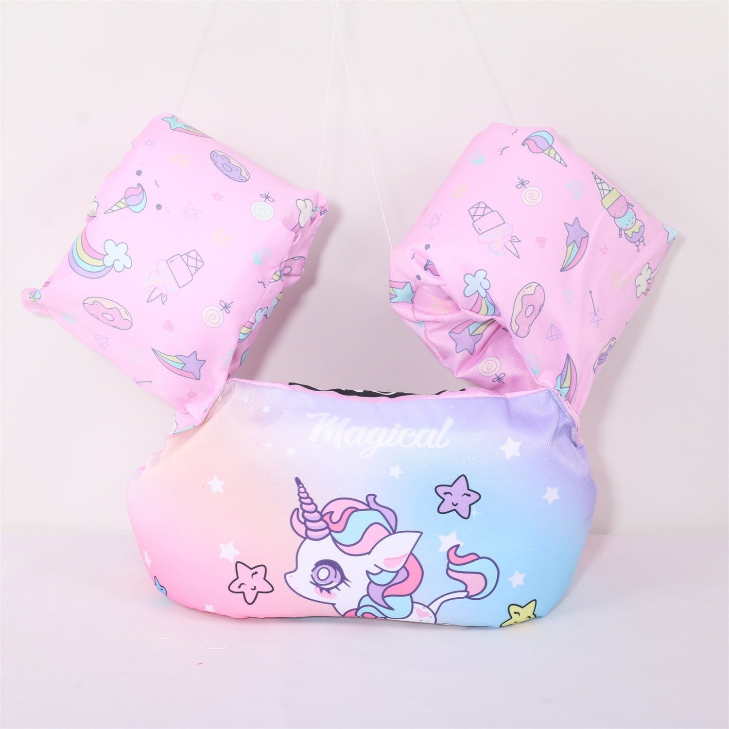 Vesta de salvare pentru copii cu aripioare de inot, Flippy, Mov, Model unicorn-3