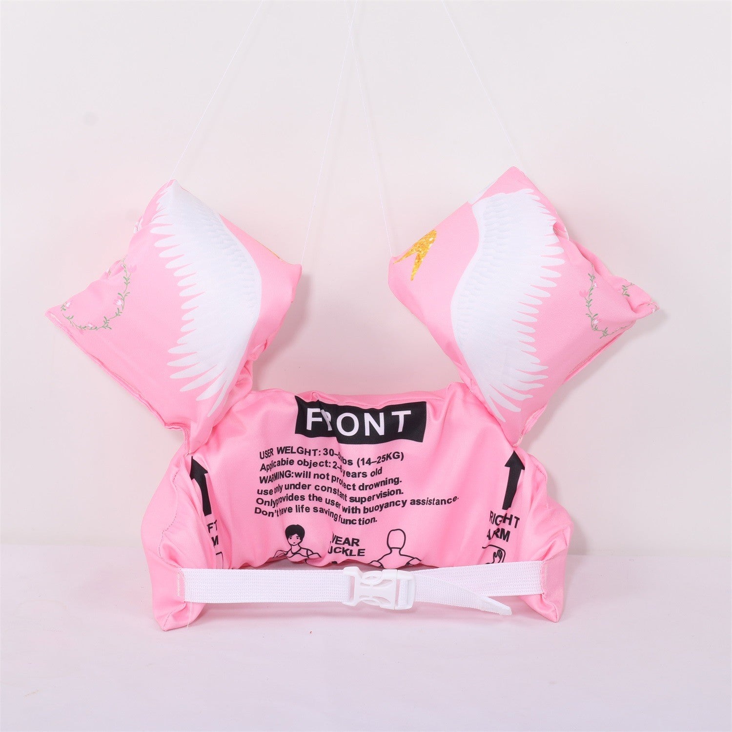 Vesta de salvare pentru copii cu aripioare de inot, Flippy, Roz, Model lebede-3