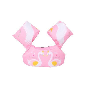 Vesta de salvare pentru copii cu aripioare de inot, Flippy, Roz, Model lebede-0