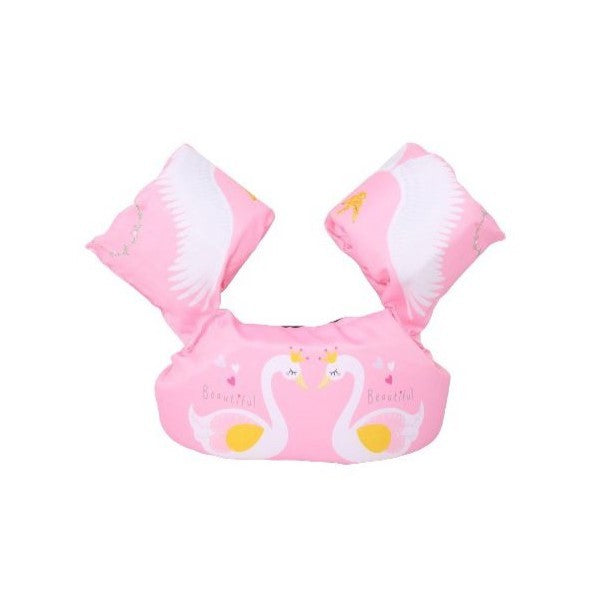 Vesta de salvare pentru copii cu aripioare de inot, Flippy, Roz, Model lebede-0