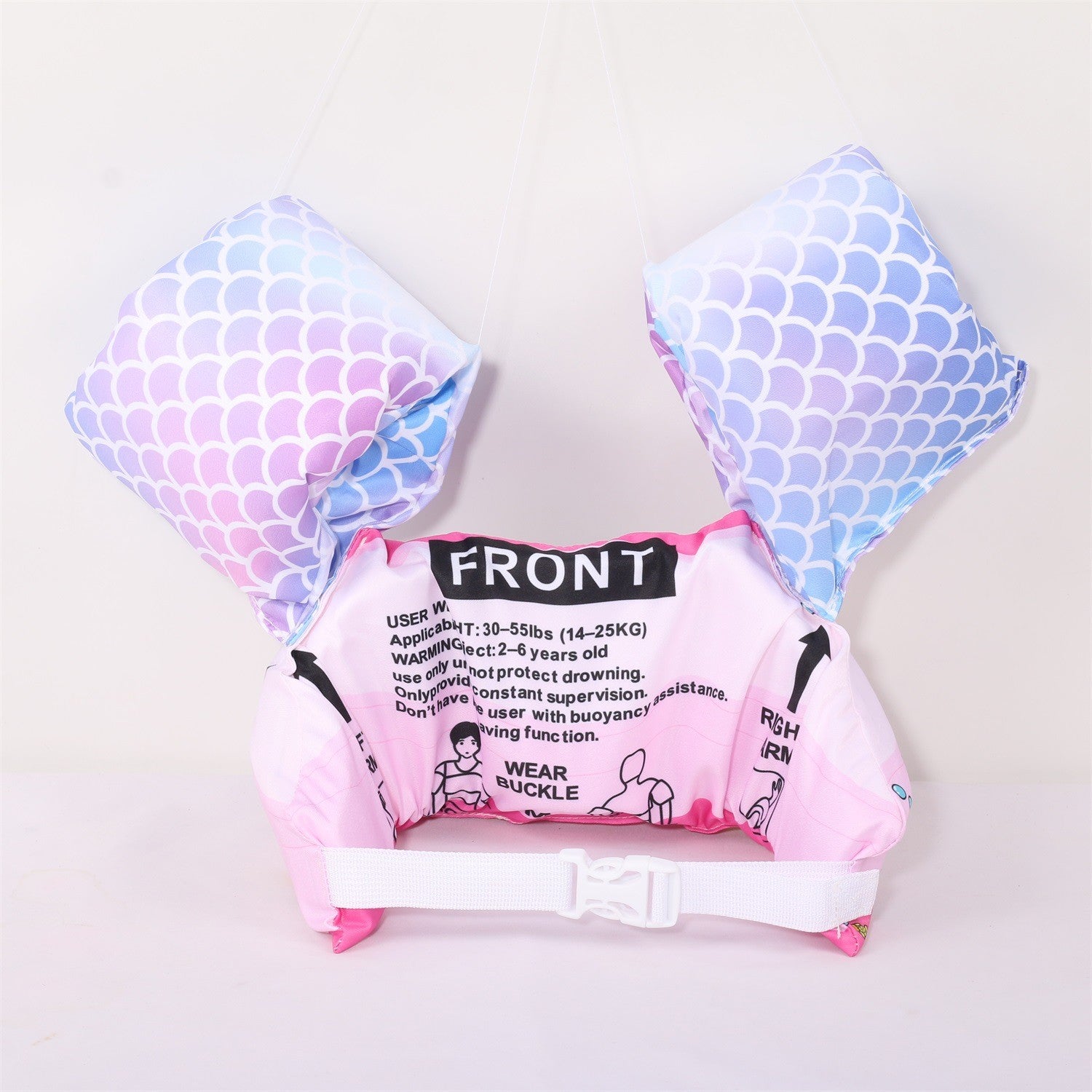 Vesta de salvare pentru copii cu aripioare de inot, Flippy, Roz, Model sirena-1