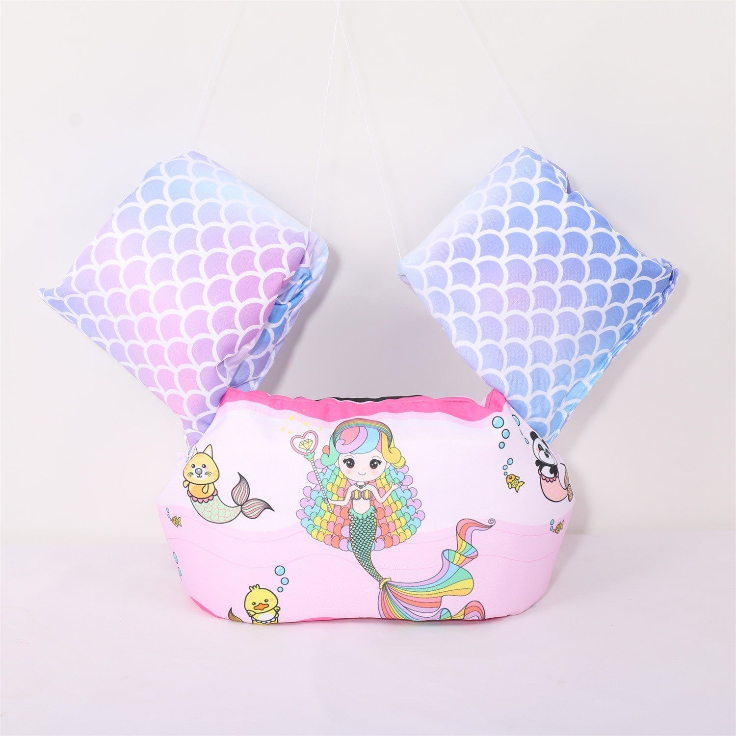 Vesta de salvare pentru copii cu aripioare de inot, Flippy, Roz, Model sirena-3