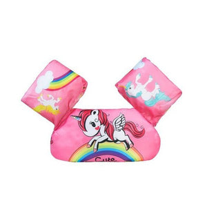 Vesta de salvare pentru copii cu aripioare de inot, Flippy, Roz, Model unicorn-0