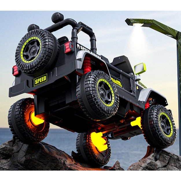 Mașină Electrică pentru Copii, Flippy, Off-Road, Conectare Bluetooth, telecomandă, Tracțiune Integrală, Lumina Intermitenta, Baterie 12V 7Ah, 120x63x68cm, Gri-5