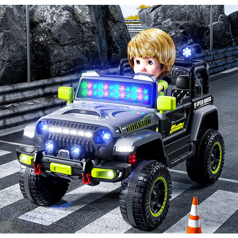 Mașină Electrică pentru Copii, Flippy, Off-Road, Conectare Bluetooth, telecomandă, Tracțiune Integrală, Lumina Intermitenta, Baterie 12V 7Ah, 120x63x68cm, Gri-10