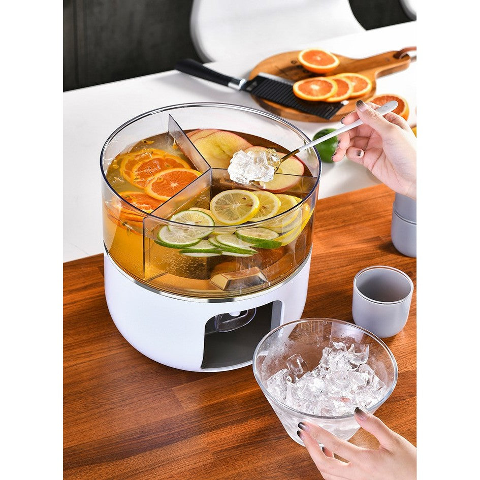 Dozator de apa Flippy, 3 compartimente rotative, capacitate mare de 3l, alb-2