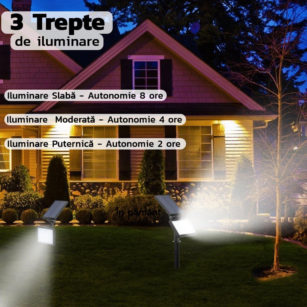 Lampa solara pentru terasa/gradina 48 de LED-uri Flippy, cu 2 moduri de fixare, senzor de lumina, IP44, material ABS, 5W, 80 lm, 26.5 cm x 14 cm, Alb Rece-3