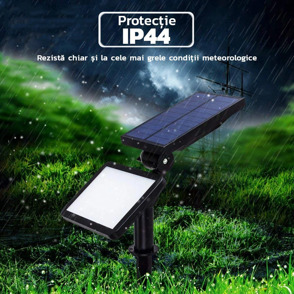 Lampa solara pentru terasa/gradina 48 de LED-uri Flippy, cu 2 moduri de fixare, senzor de lumina, IP44, material ABS, 5W, 80 lm, 26.5 cm x 14 cm, Alb Rece-4