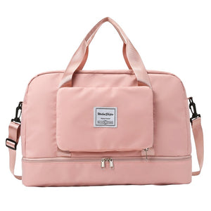 Geanta Pliabila, Flippy, pentru Voiaj, Buzunare Multiple, de Mana, Impermeabila, Material Textil, Capacitate 8 Kg, Dimensiune Deschisa 42x28x10 cm, Roz-0