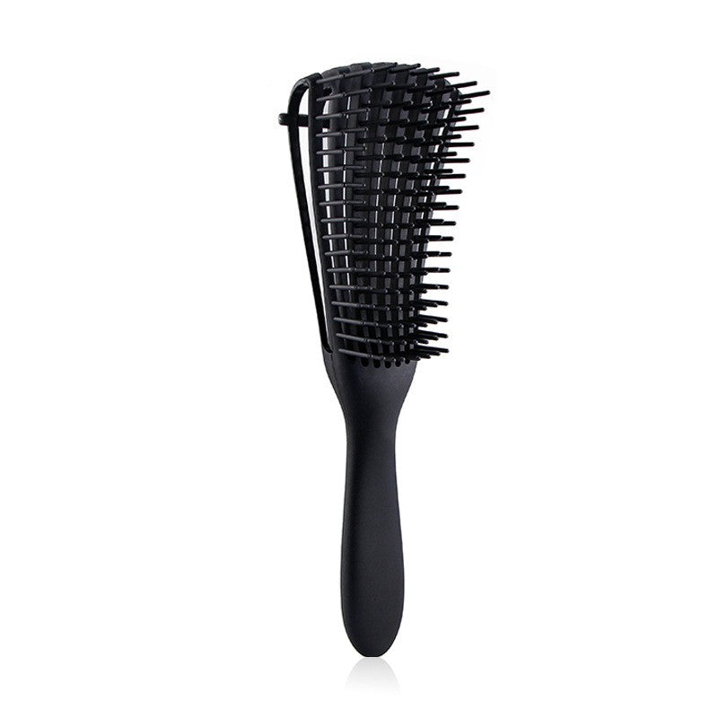 Perie flexibila pentru descalcire par cret umed si uscat, Flippy, Negru-0