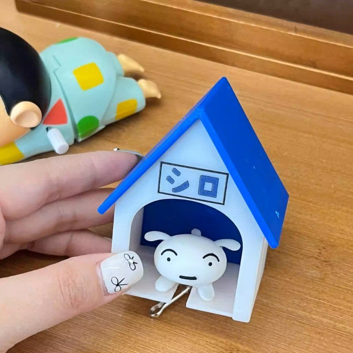 Suport de Chei, Flippy, Model Casuta si Breloc Caine Alb, 7x6x4cm-2