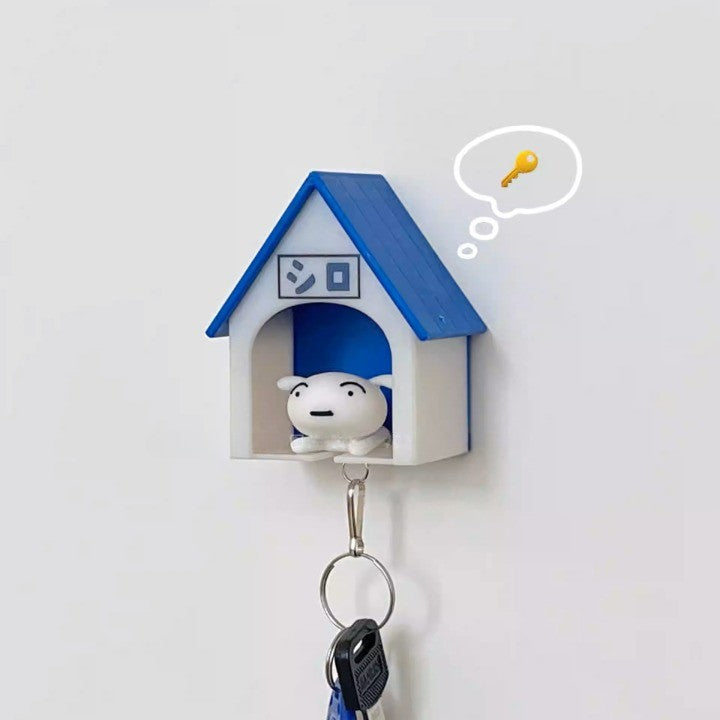 Suport de Chei, Flippy, Model Casuta si Breloc Caine Alb, 7x6x4cm-4