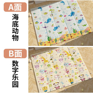 Covoraș de Joaca pentru Copii Termic cu 2 Fete, Flippy, Model Animale Marine si Exotice, cu Spuma, Impermeabil, Antiderapant, 1.5mx2mx1.5cm-0