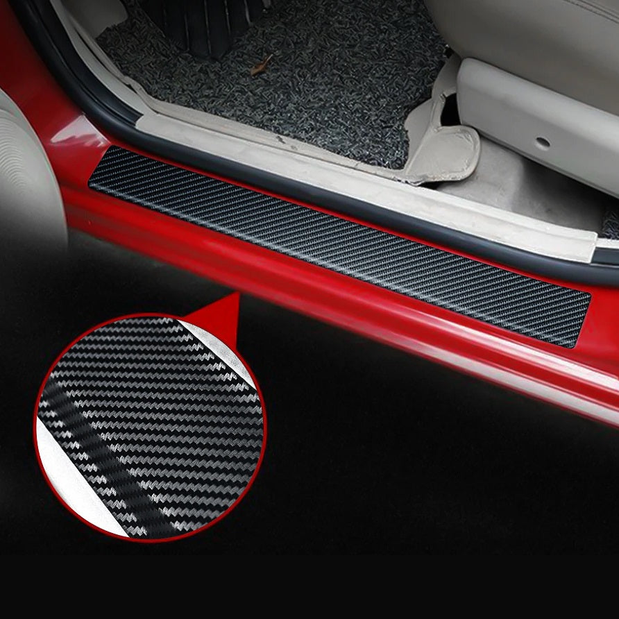 Set 4 bucati protectie praguri Carbon 3D Universal culoare neagra-1