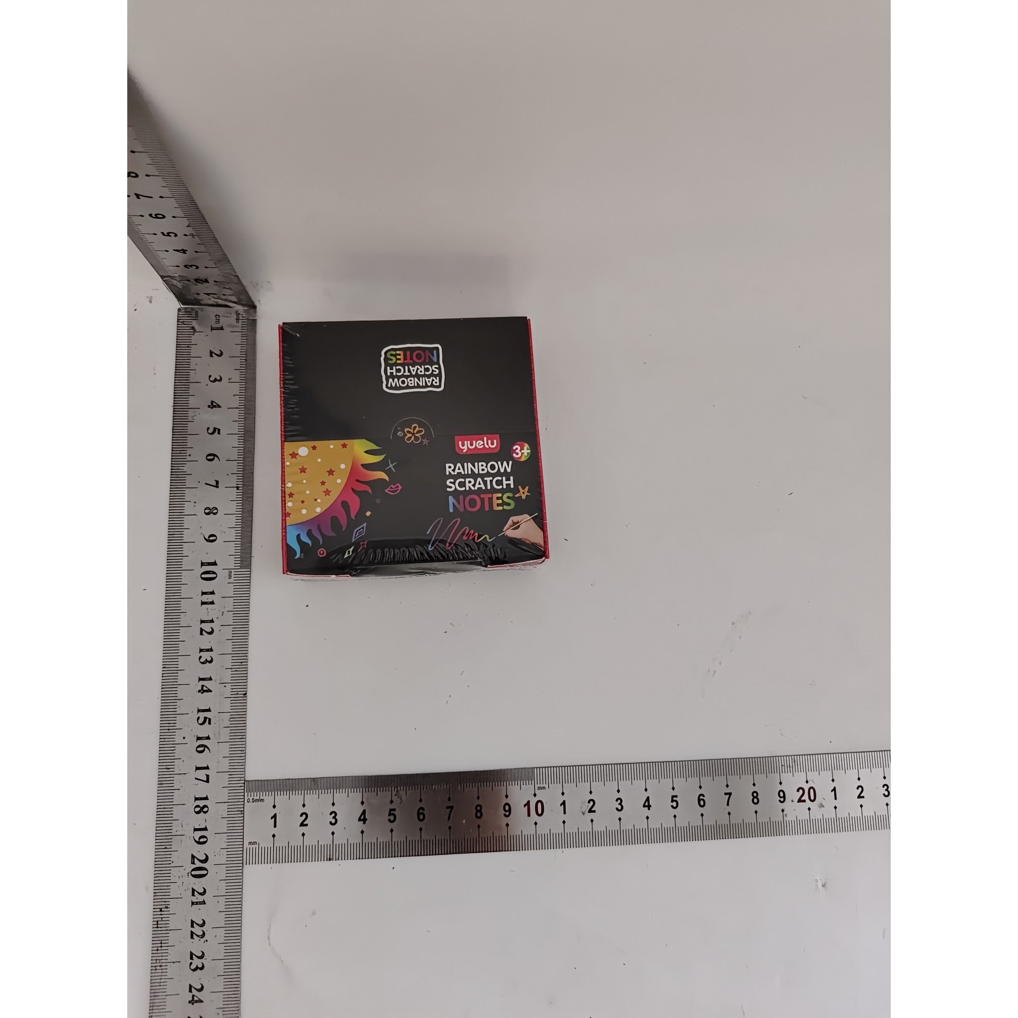 Set 100 de Foi de Hartie de Zgariat, Flippy, cu Un Stilou din Bambus, pentru Desen si Notite, Curcubeu, Negru-1