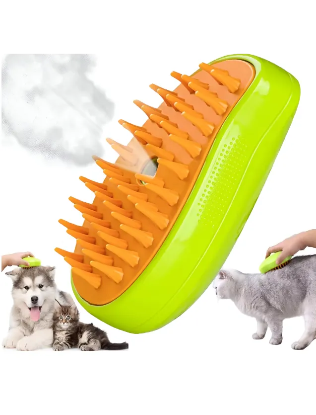 Set Pet Cleaner – Fur Wizard + Perie 3 în 1 cu Aburi pentru Animale de Companie