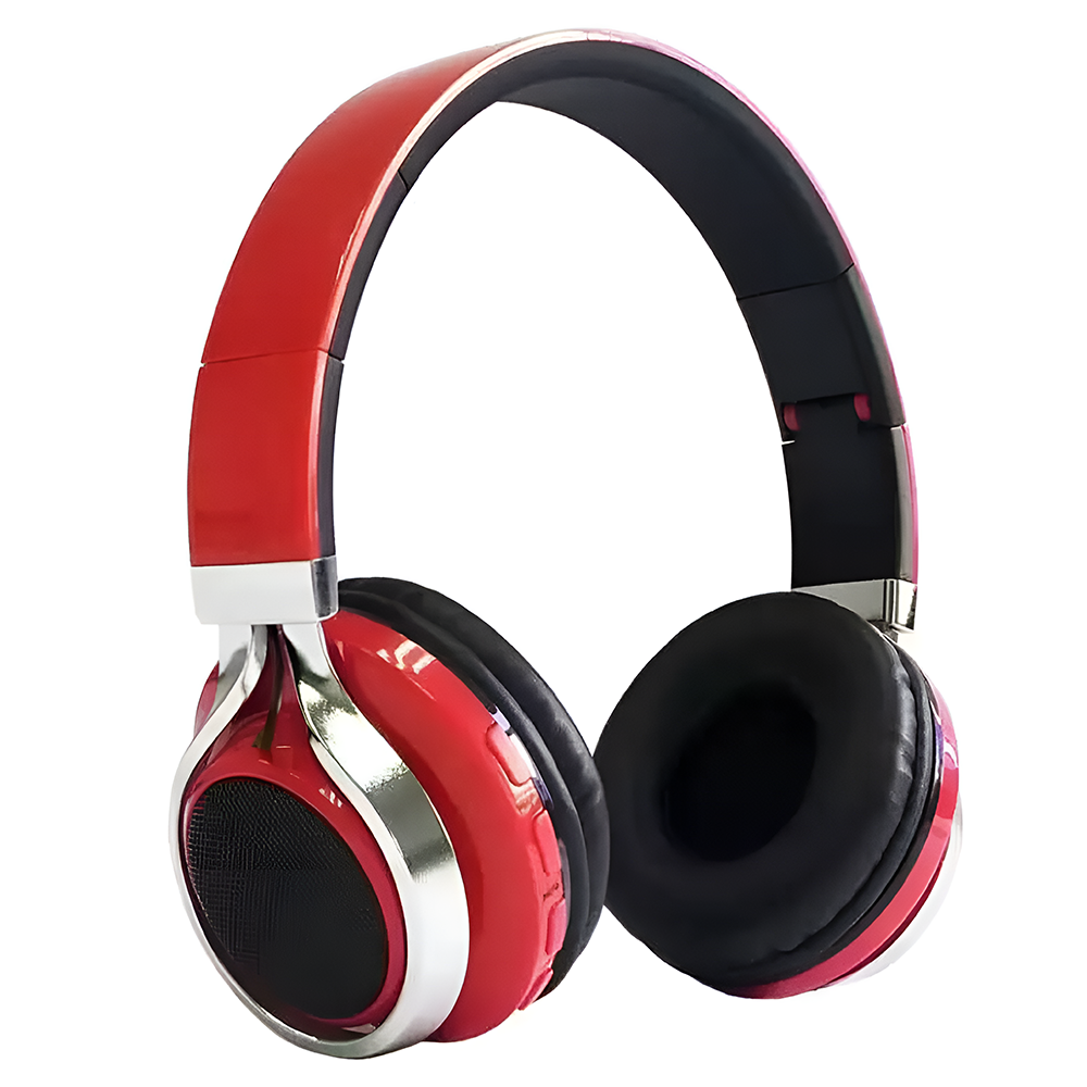 Casti Wireless Teno962, overear, bluetooth 4.2, extra bass, blocare sunete externe, slot card TF, functii multiple, rosu